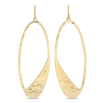 Long Gilded Contemporary Oval Earrings