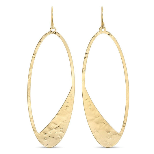 Long Gilded Contemporary Oval Earrings