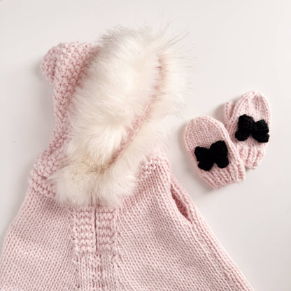 Bow Mittens, Baby Pink/Black | Baby & Kids Holiday Accessory