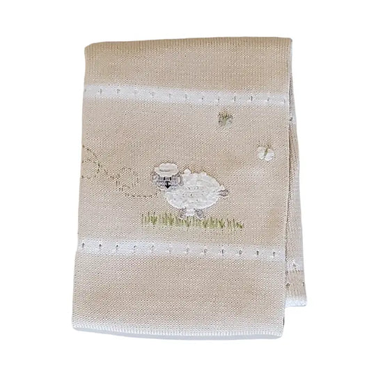 Lamb Baby Blanket - Ecru