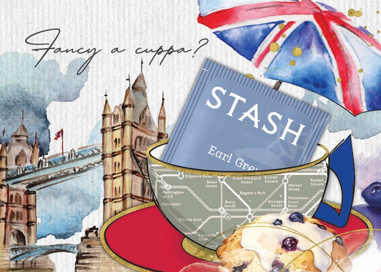 TEA GREETING Card w. REAL TEA BAG - Fancy a cuppa?