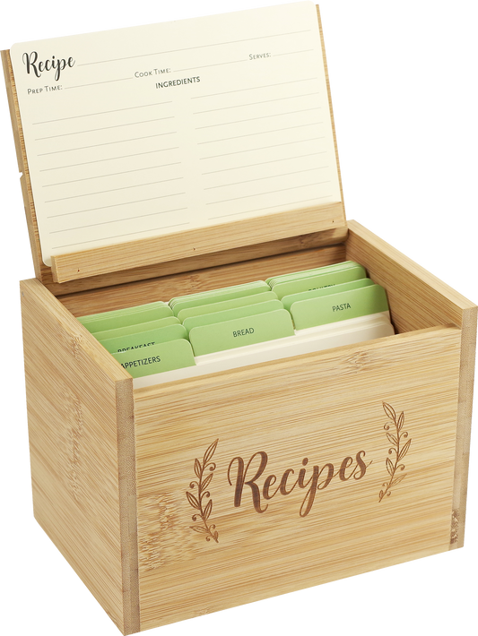 Bamboo Recipe Box Set