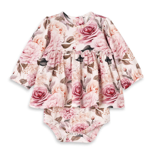 Baby Bamboo Floral Skirted Bodysuit - 0-3M