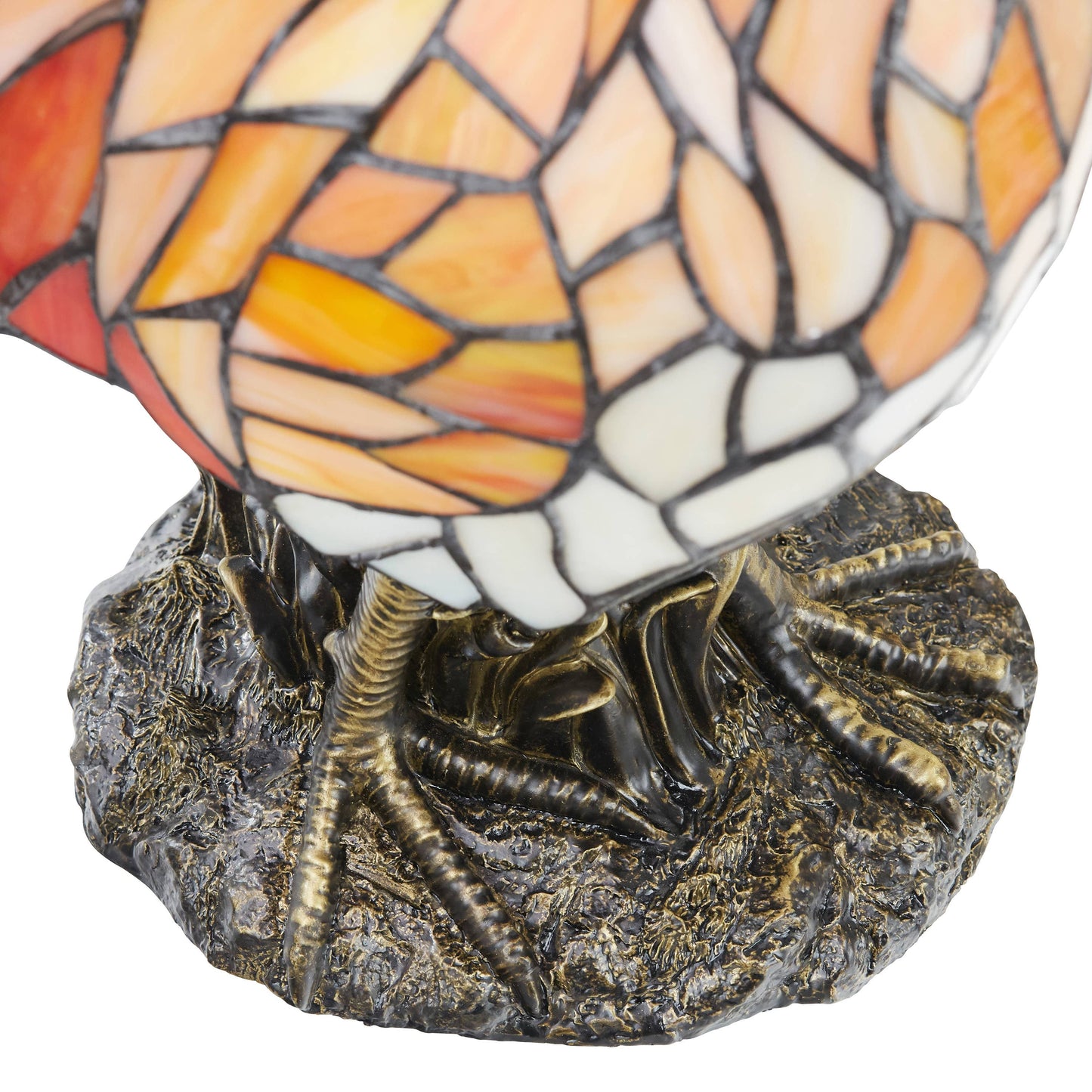 15"H Tiffany-style Rooster Multi-Color Novelty Accent Lamp