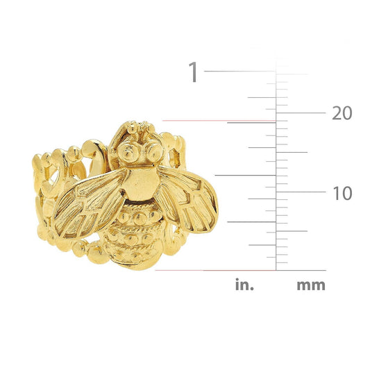 Susan Shaw - Handcast Gold Bee Adjustable Ring