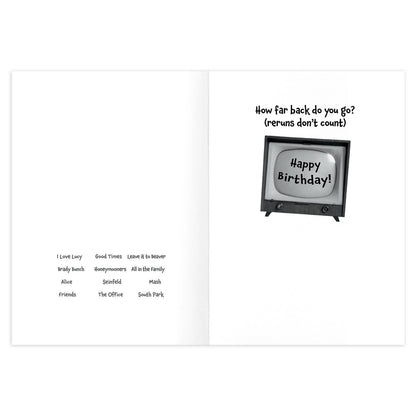 Retro TV Catchphrases Birthday Card