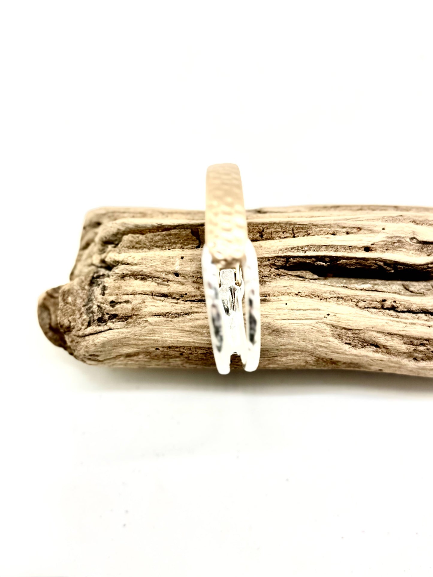 Bracelet Cuff w/Spring Matte Multi Metal Hammered 7”