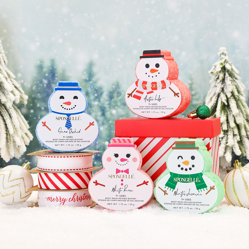 Spongellé | Navidad 2025 | Regalos para calcetines navideños | Paquete surtido de calcetines navideños de muñeco de nieve