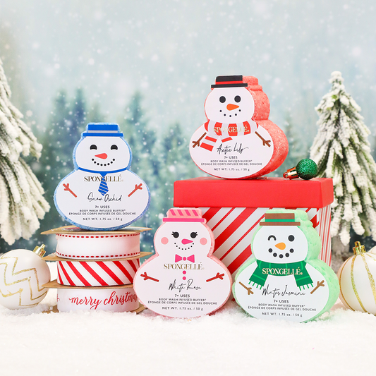 Spongellé | Navidad 2025 | Regalos para calcetines navideños | Paquete surtido de calcetines navideños de muñeco de nieve