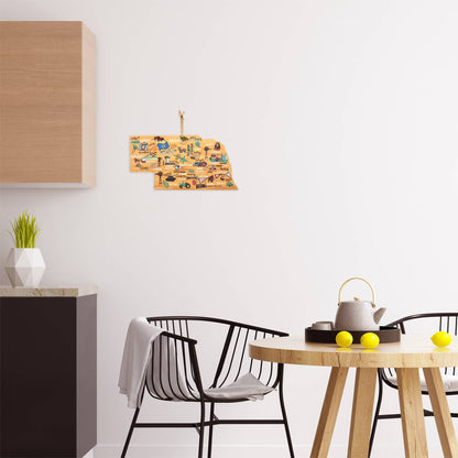 Nebraska Cutting Board with Artwork by Fish Kiss™