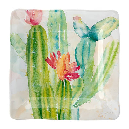 4-Piece Cactus Melamine 6" Tidbit Plate