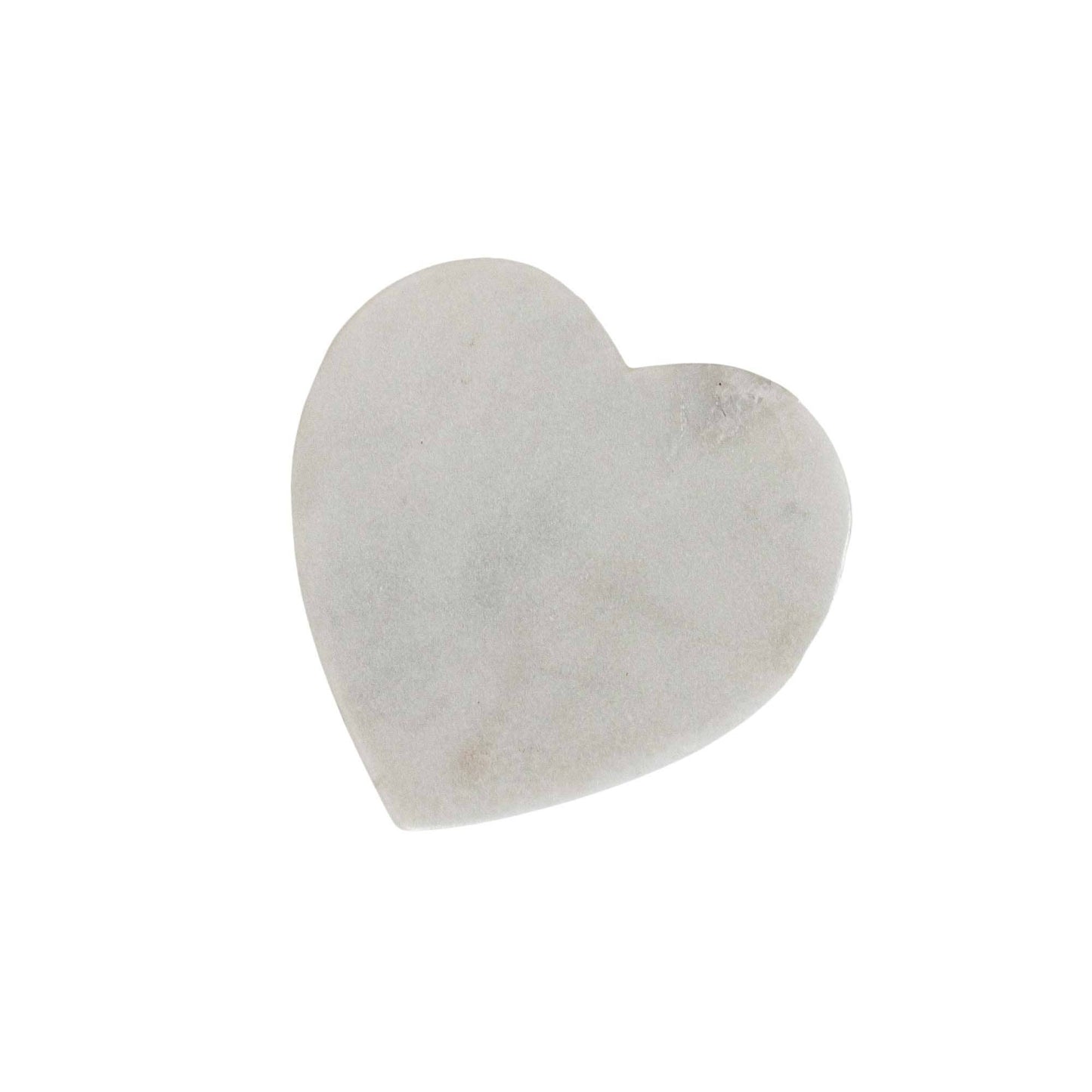 Set 4 Heart Coasters White Marble & Jute