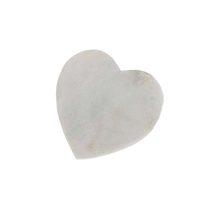 Set 4 Heart Coasters White Marble & Jute