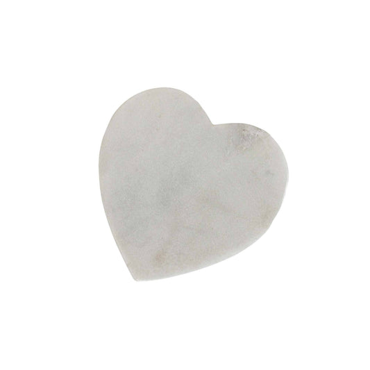 Set 4 Heart Coasters White Marble & Jute