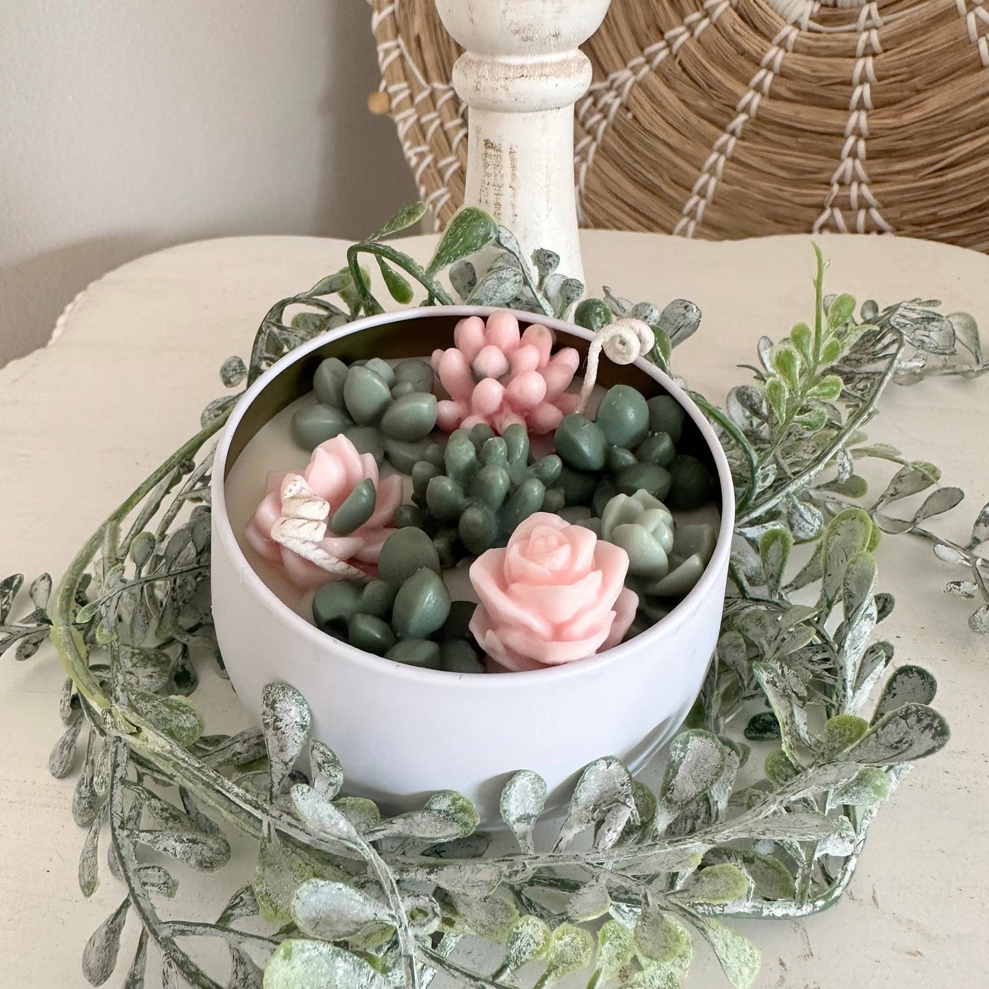 Succulent Tin Candle