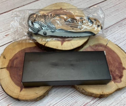 Quail Tail Laser Art - Tribute to Soldiers Knife