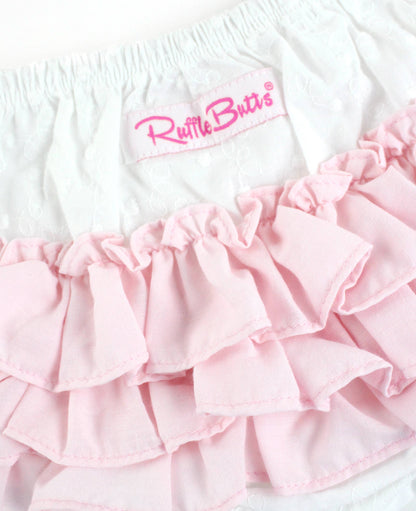 Baby Girl White & Pink Swiss Dot Swing Top & Bloomer Set