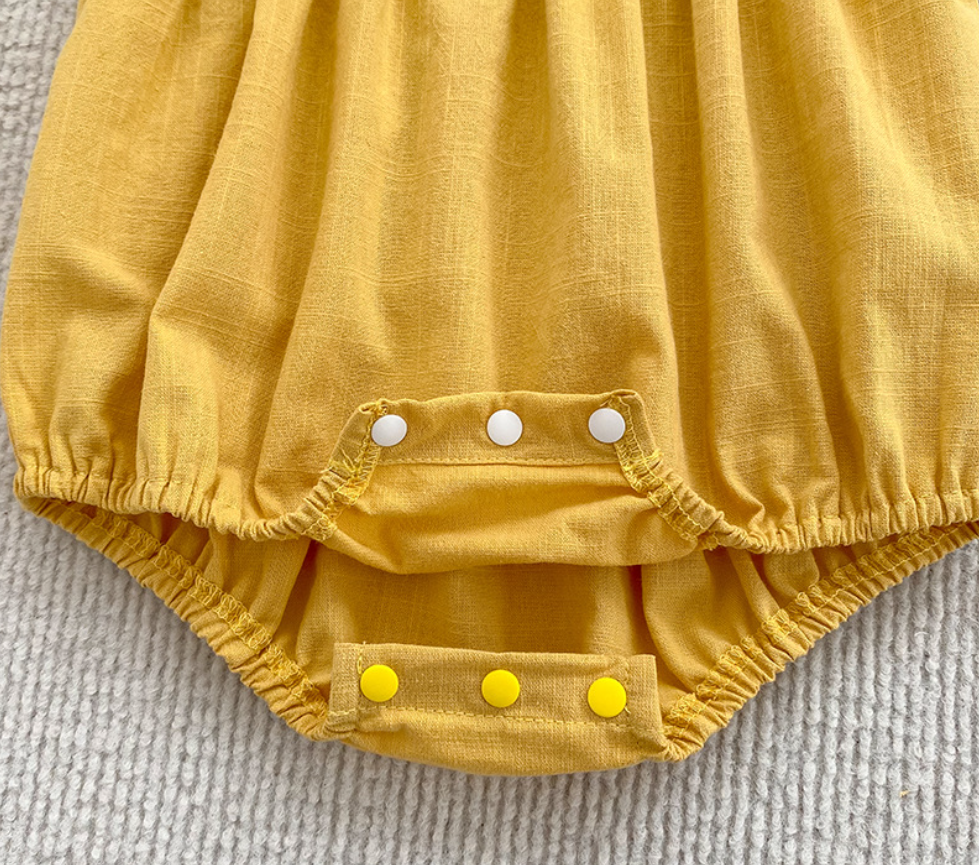 Baby cotton floral embroidery bodysuit romper