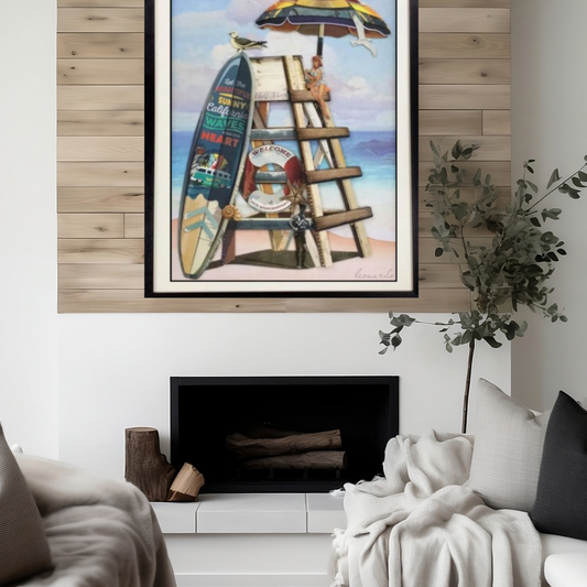 3D Collage Art | Lifeguard Tower (36"x29")