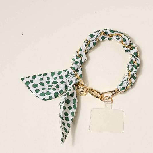 The Darling Effect - Call Me Later Phone Scarf–Olive Dot