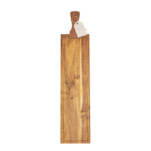26.5 inch Acacia Tapas Board with Faux Leather Hanging Strap