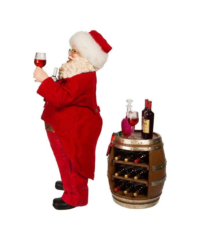 Kurt S. Adler, Inc. - 10.5“ Fabriché™ Wine Tasting Santa, 2-Piece Set