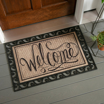 Cutout Scroll Embossed Floor Mat Tray