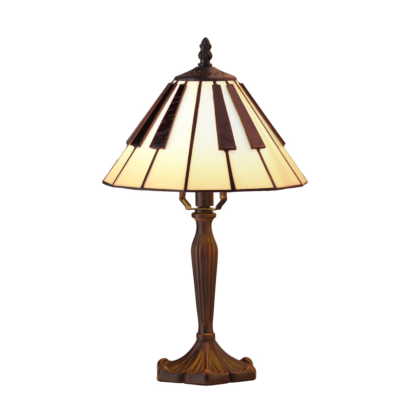 16"H Black and White Stained Glass Piano Keys Table Lamp