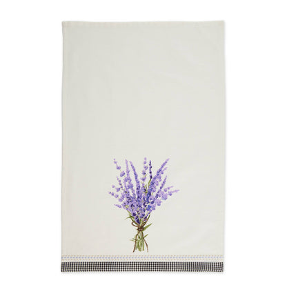 Lavender Bouquet Embellished Dishtowel