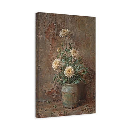 Blooming Chrysanthemums Canvas Rustic Wall Art Decor
