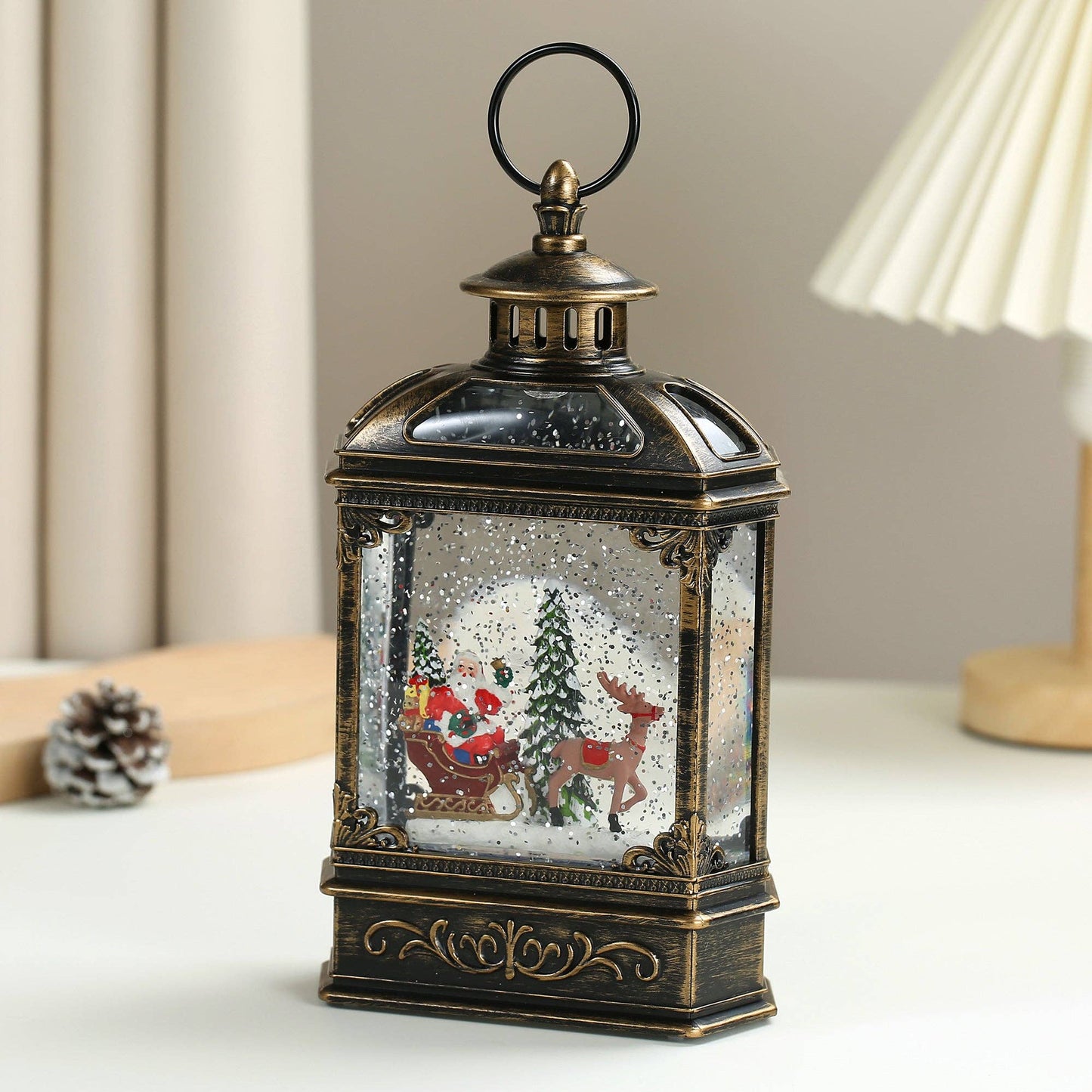 Christmas Vintage Snow Globe Lantern