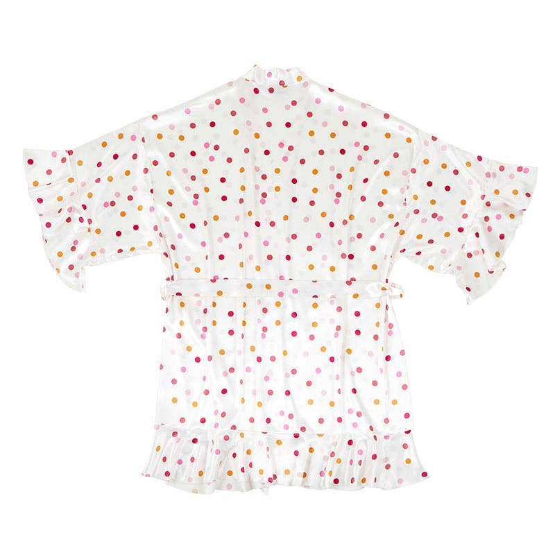 Bella Sleep + Spa - Ruffled Satin Robe - Confetti