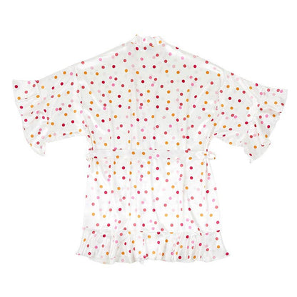 Bella Sleep + Spa - Ruffled Satin Robe - Confetti