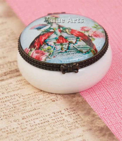 Vintage Beauty Ceramic  Keepsake Box