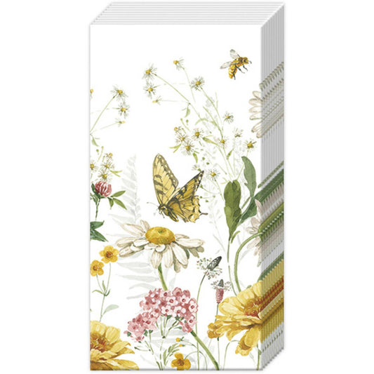 Pocket Tissue Pack of 8 count Wildflower And Butterfly