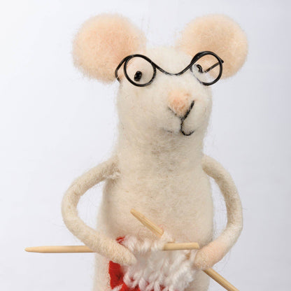 Knitting Mouse Orn