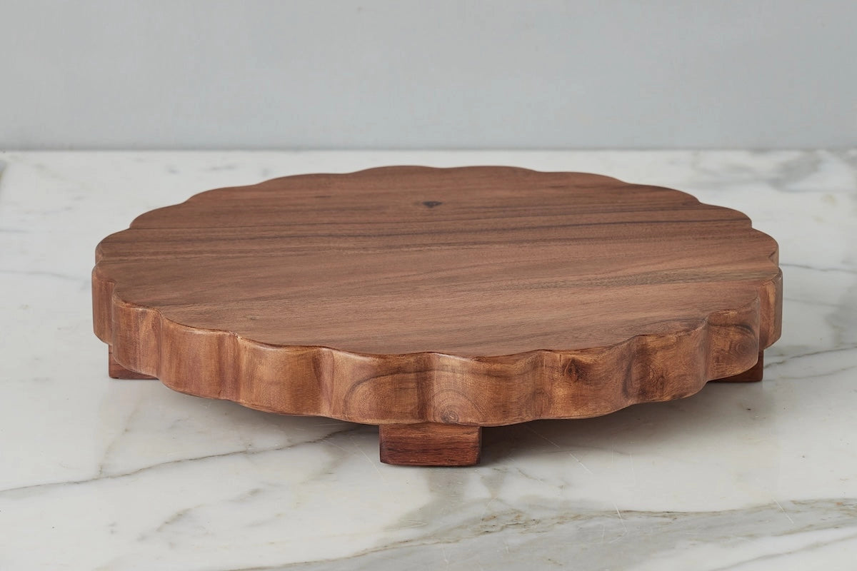 Scalloped Trivet Riser, Large Round, Natural
