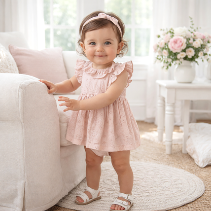 Eyelet Skirted Baby Bodysuit – Cotton