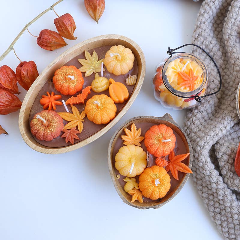 Velas Meta - Vela perfumada de calabaza, Halloween, Acción de Gracias y hoja de arce