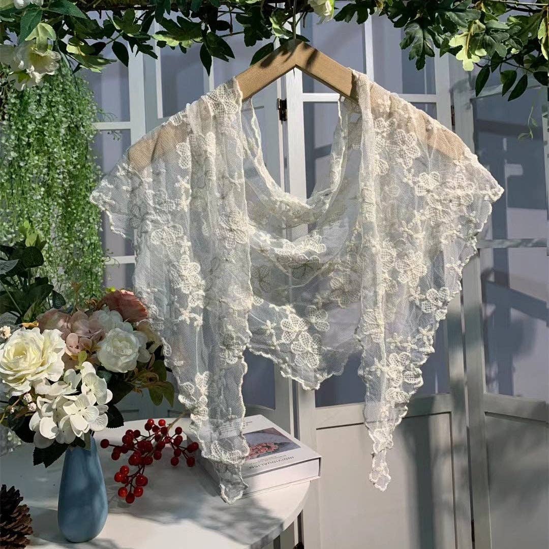 Embroidered Lace Shawl Scarf -Assorted Sold Separately