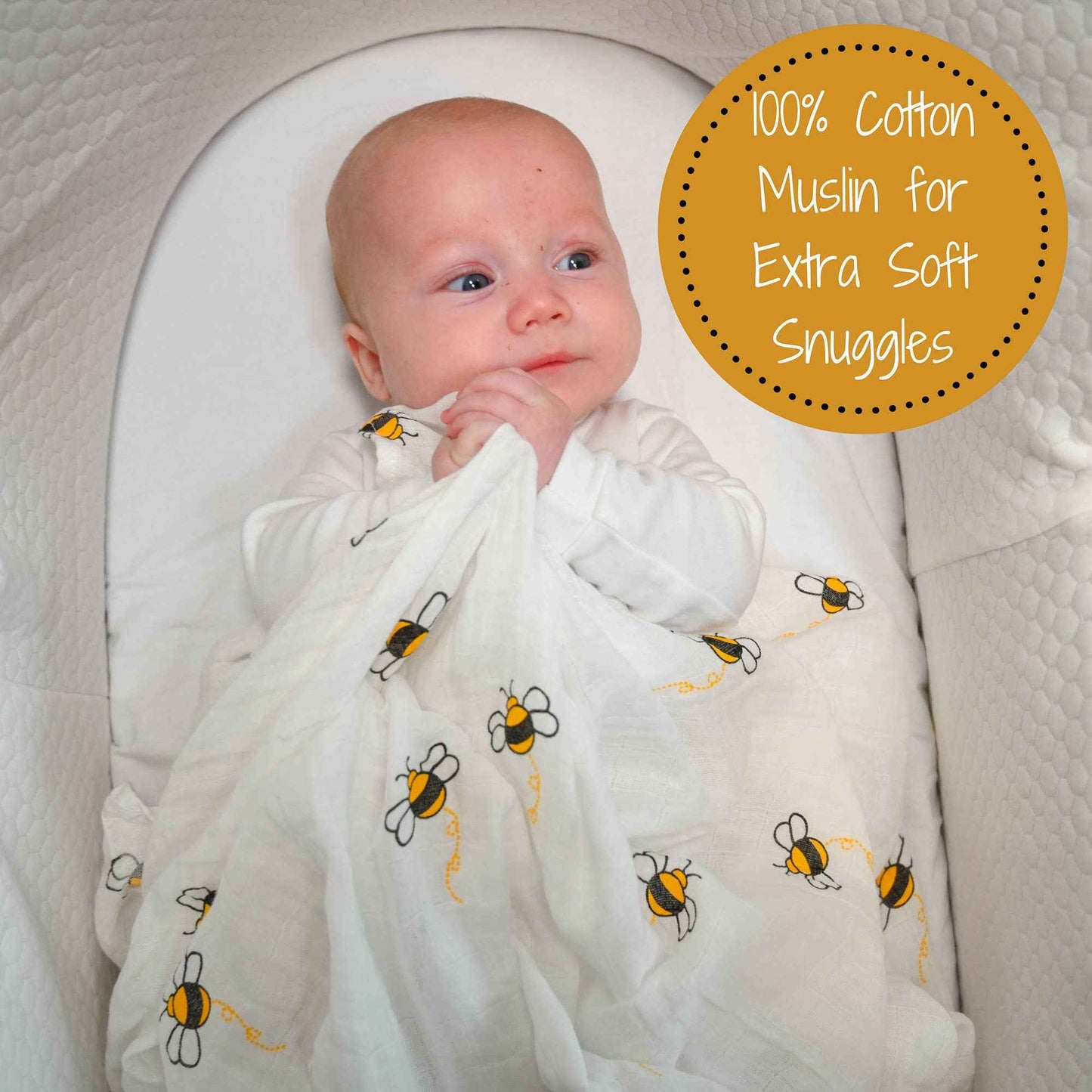 LollyBanks - Bee-utiful Baby Muslin Swaddle Blanket