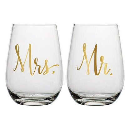 Wine Glass Set - Mr. and Mrs.