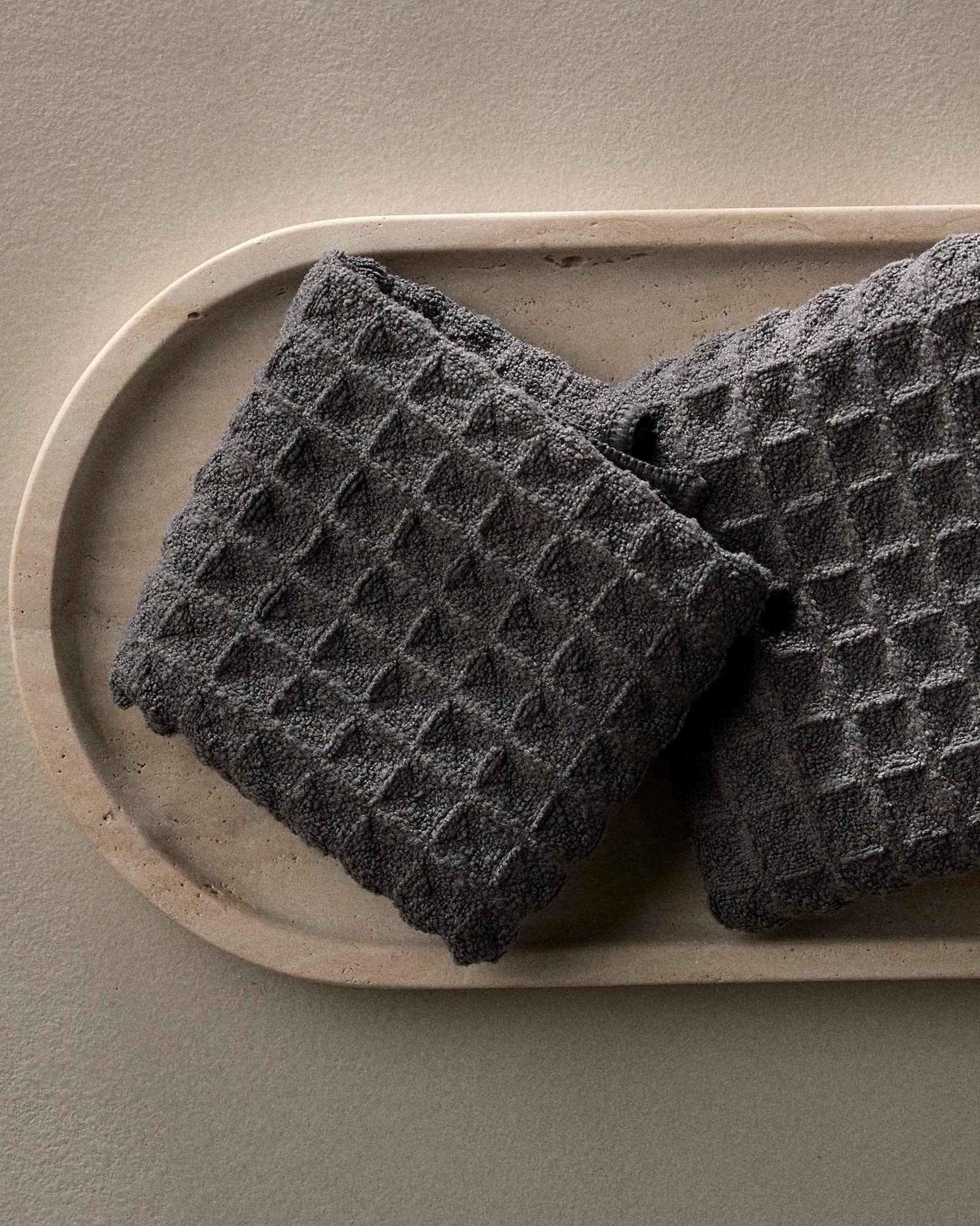 Charcoal Waffle Washcloth Set