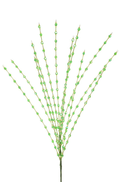 NEW-Green Beaded Tree Pick