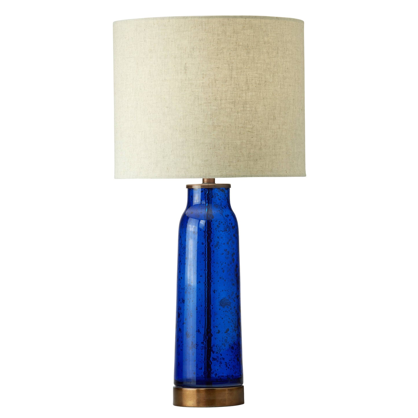 22"H 1-Light Raine Amber/Blue/Red Glass and Metal Table Lamp