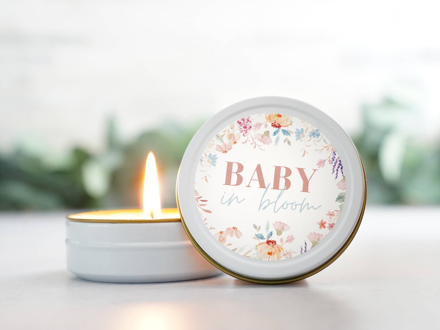 The Little Flower Soap Co - Baby in Bloom Baby Shower Favor Wildflower Candle/Lip Balm