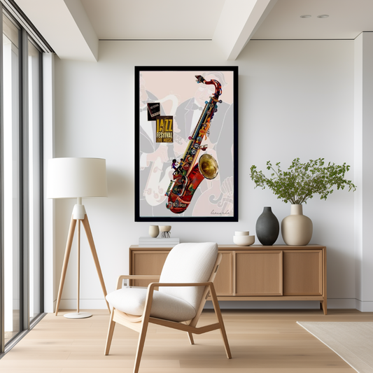 3D Collage Art | Saxophone - All That Jazz (36"x28")