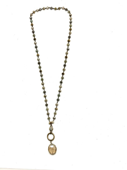 Rant &amp; Rave Classic - Collar VintageStyle MultiBeads con Círculo de Cristal Biselado de 30"