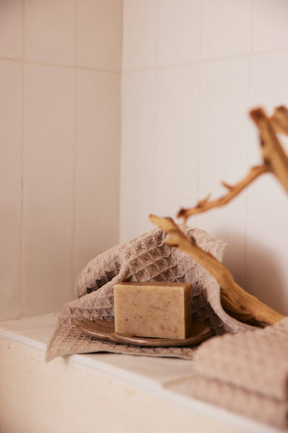 Taupe Waffle Washcloth Set