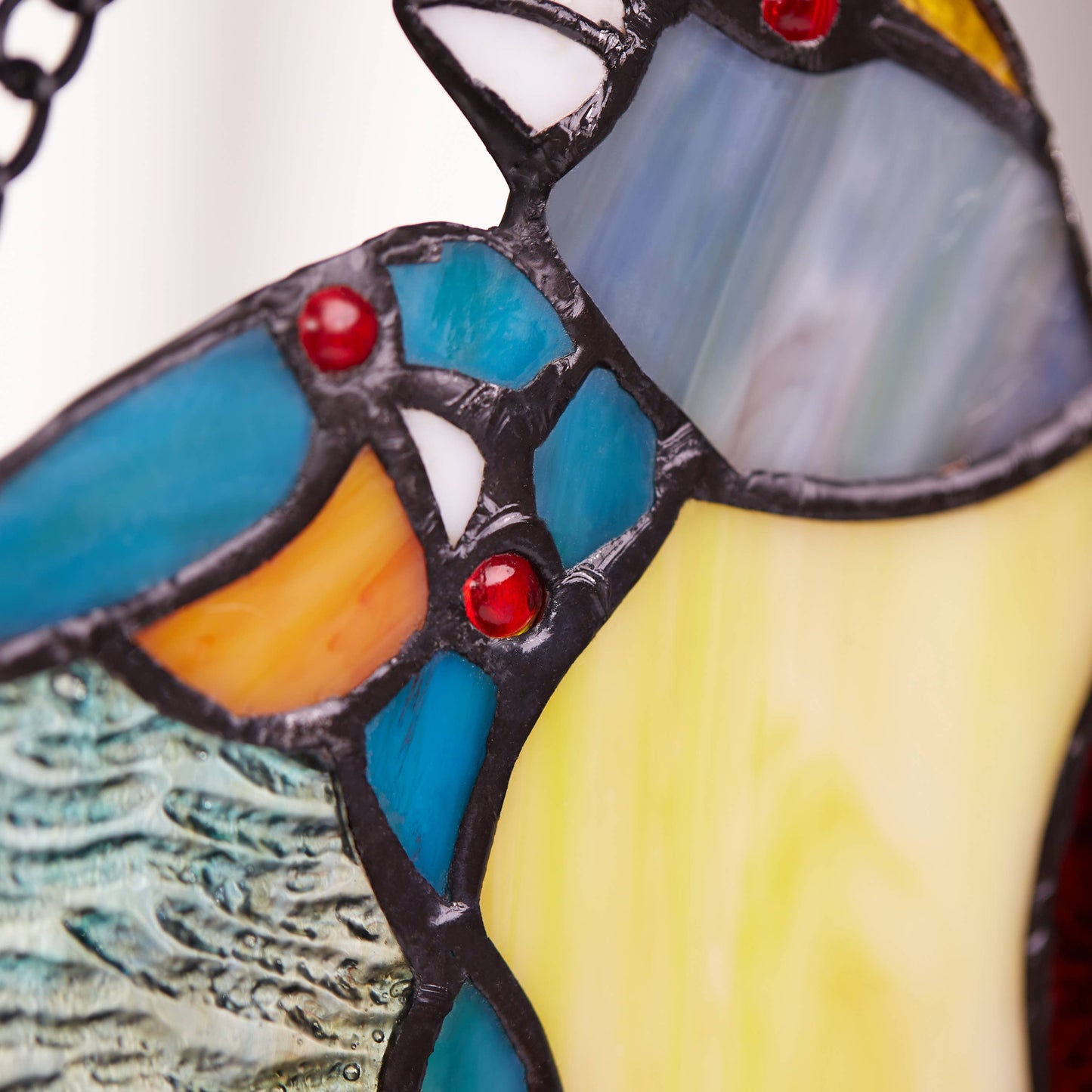 15"W Birds in Love Stained Glass Window Panel